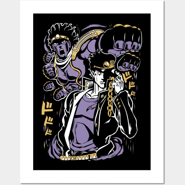 Jotaro Anime Fanart Wall Art by Planet of Tees